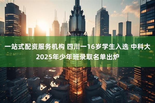 一站式配资服务机构 四川一16岁学生入选 中科大2025年少年班录取名单出炉