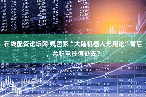 在线配资论坛网 魏哲家“大陆机器人无用论”背后，台积电往何处去？